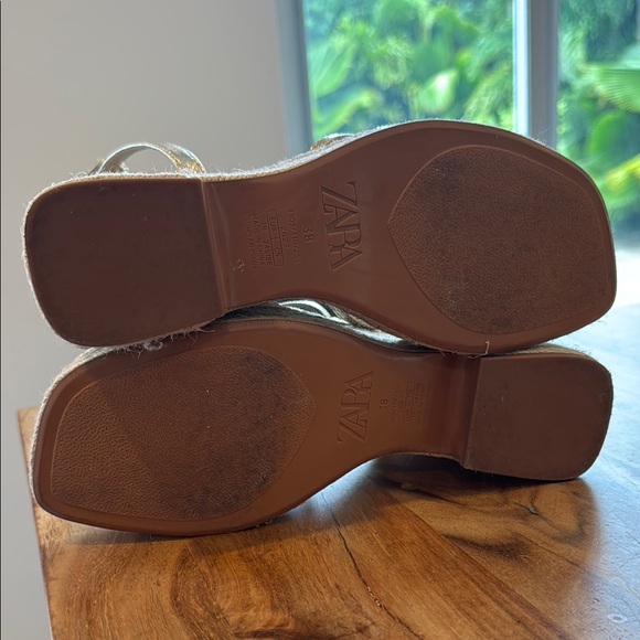 Zara Silver Strappy Wedge Sandals - Picture 4 of 5